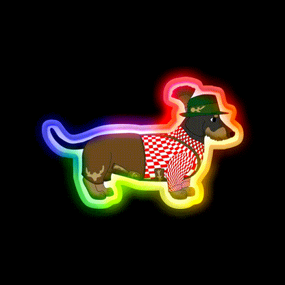 Bavarian Dog Beer Bar Decor Led Neon Sign Rgb Color - LED neon sign close-up detail