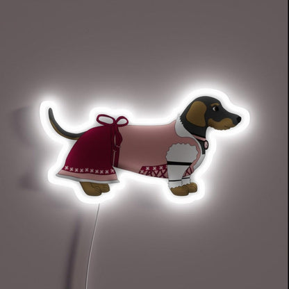 Bavarian Girl Dog Rgb Led Neon Sign - Custom LED neon sign front view