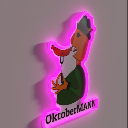 Bavarian Oktoberfest Man Rgb Led Neon Sign - LED neon sign close-up detail
