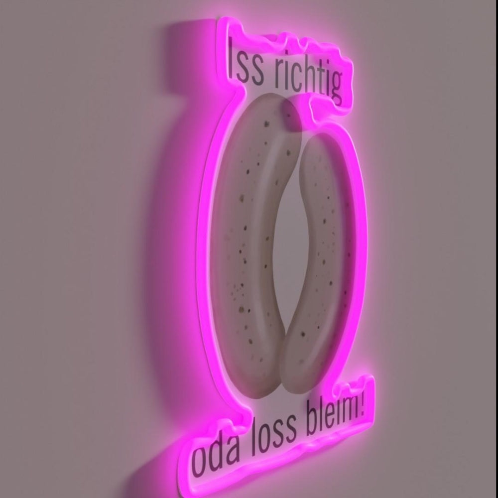 Bavarian Veal Sausages Rgb Led Neon Sign - LED neon sign close-up detail