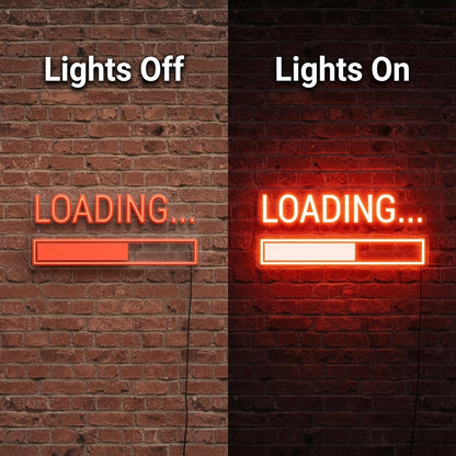 Bay Eat Loading LED Neon Sign - 06 Day Night Comparison