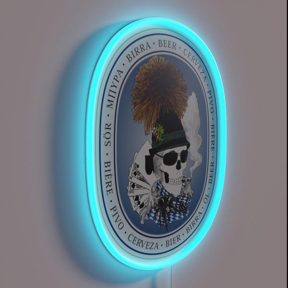 Bayern Skull Rgb Led Neon Sign - LED neon sign close-up detail