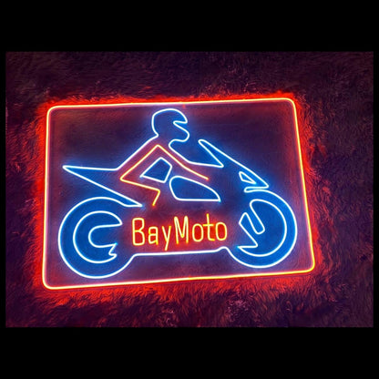 Baymoto Red Blue Orange Led Neon Sign For Motorcycle Shop Decor | Shineneon