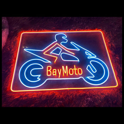 Baymoto Red Blue Orange Led Neon Sign For Motorcycle Shop Decor | Shineneon
