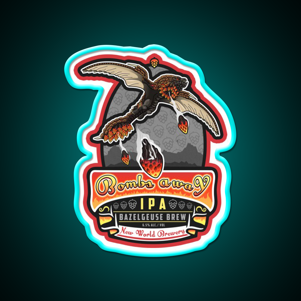 Bazelgeuse Bombs Away Ipa Beer Bar Decor Led Neon Sign Rgb Color - Size and dimension reference