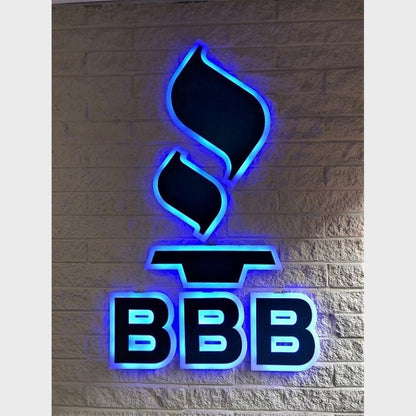 Bbb 3D Frontlit And Backlit Channel Letter Led Light Sign - Shineneon