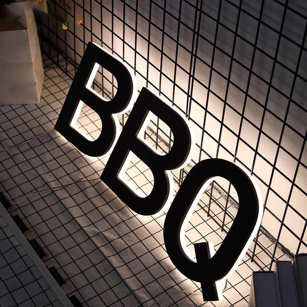 Bbq 3D Backlit Letters Business Metal Led Sign - Shineneon
