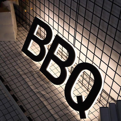 Bbq 3D Backlit Letters Business Metal Led Sign - Shineneon