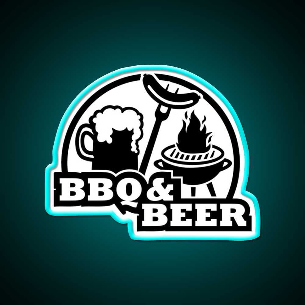 Bbq Barbecue Beer Bar Decor Led Neon Sign Rgb Color - Size and dimension reference