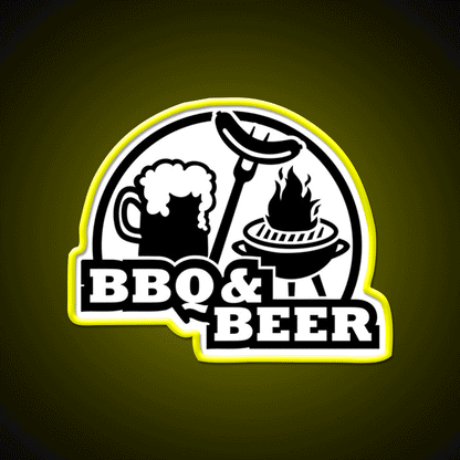 Bbq Barbecue Beer Bar Decor Led Neon Sign Rgb Color - Custom LED neon sign front view
