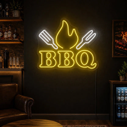 BBQ Flame And Grill Tools LED Neon Sign - Shineneon