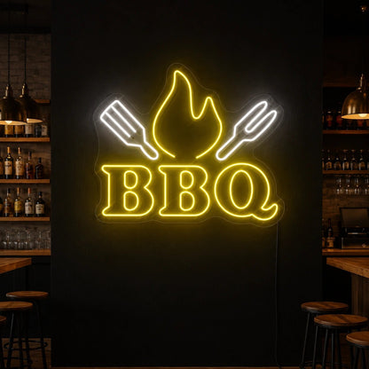 BBQ Flame And Grill Tools LED Neon Sign - Shineneon