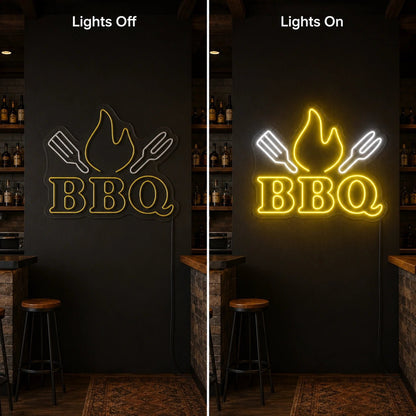 BBQ Flame And Grill Tools LED Neon Sign - Shineneon