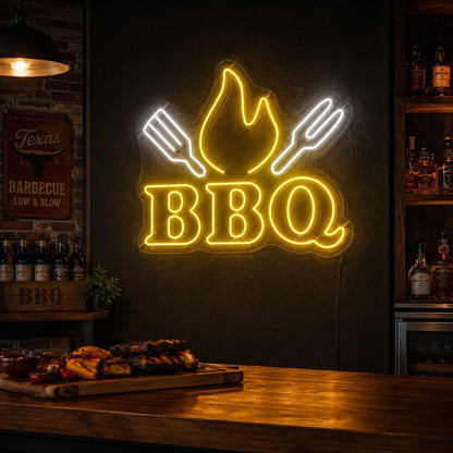 BBQ Flame And Grill Tools LED Neon Sign - Shineneon