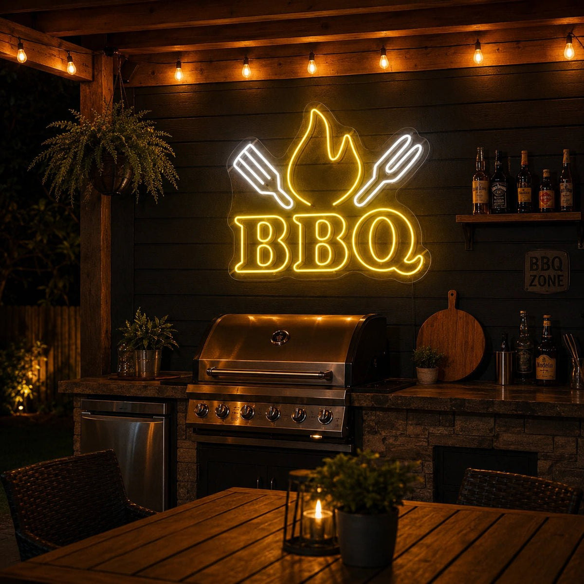 BBQ Flame And Grill Tools LED Neon Sign - Shineneon