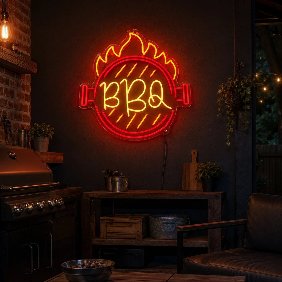 BBQ Flame Grill LED Neon Sign - Shineneon