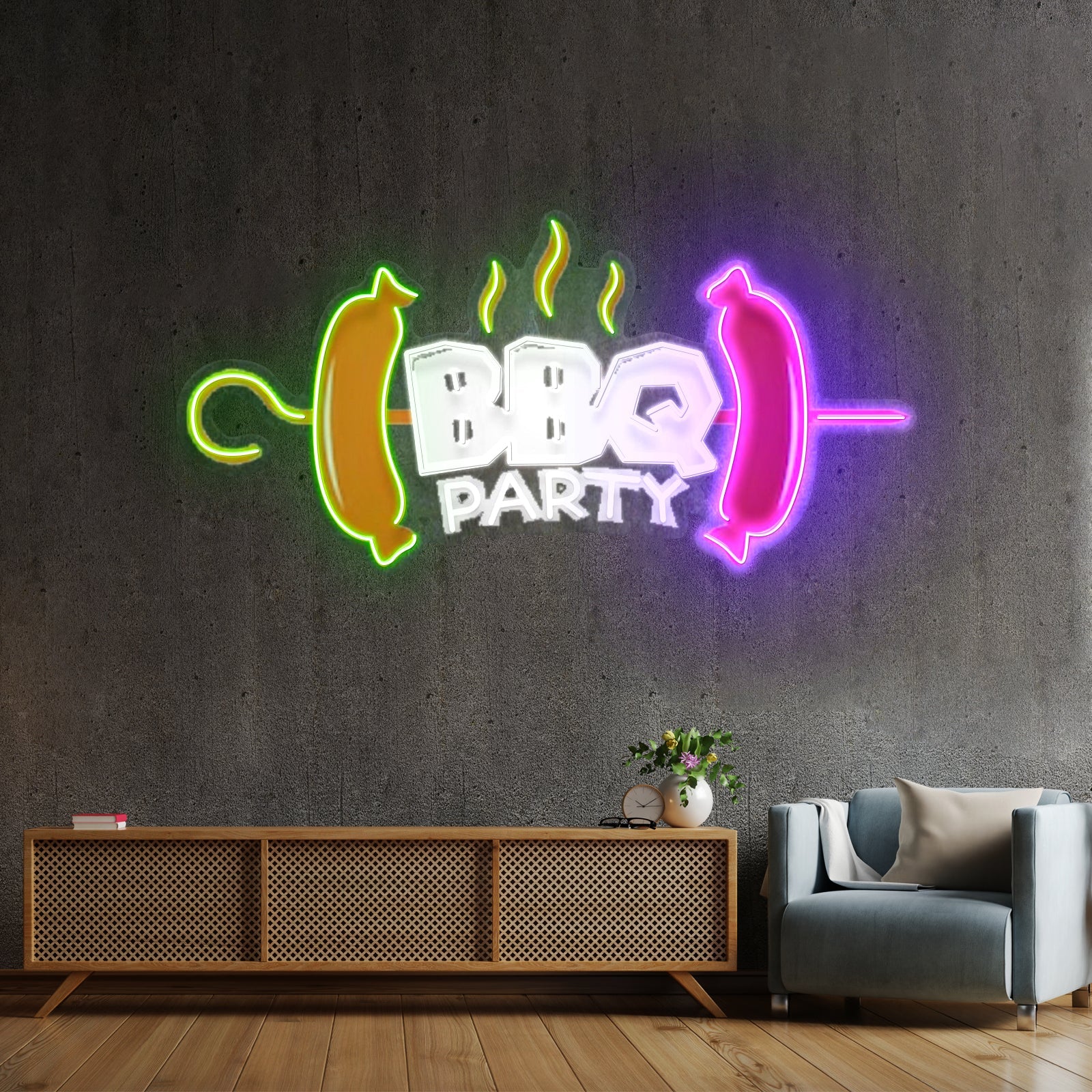 Bbq Party Custom Led Signs Artwork For Sale - Shineneon