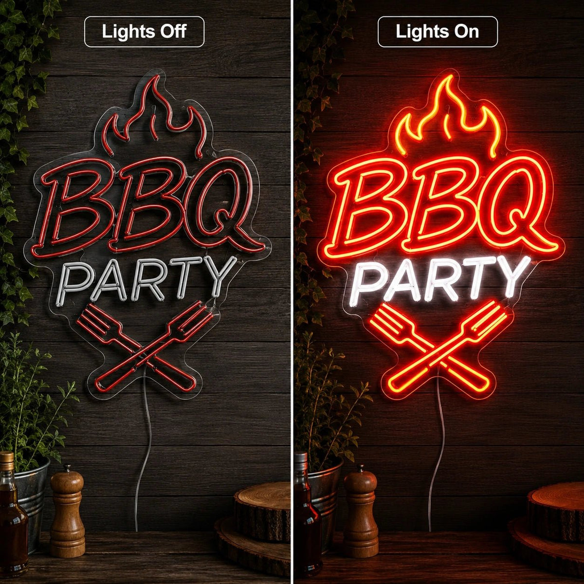 BBQ Party Fork And Spatula LED Neon Sign - Shineneon
