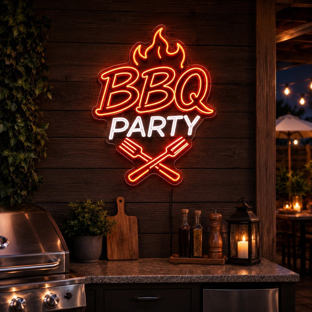 BBQ Party Fork And Spatula LED Neon Sign - Shineneon