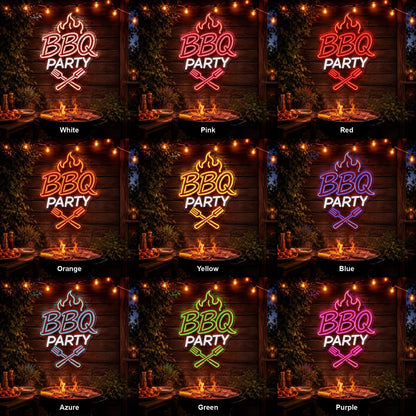 BBQ Party Fork And Spatula LED Neon Sign - Shineneon
