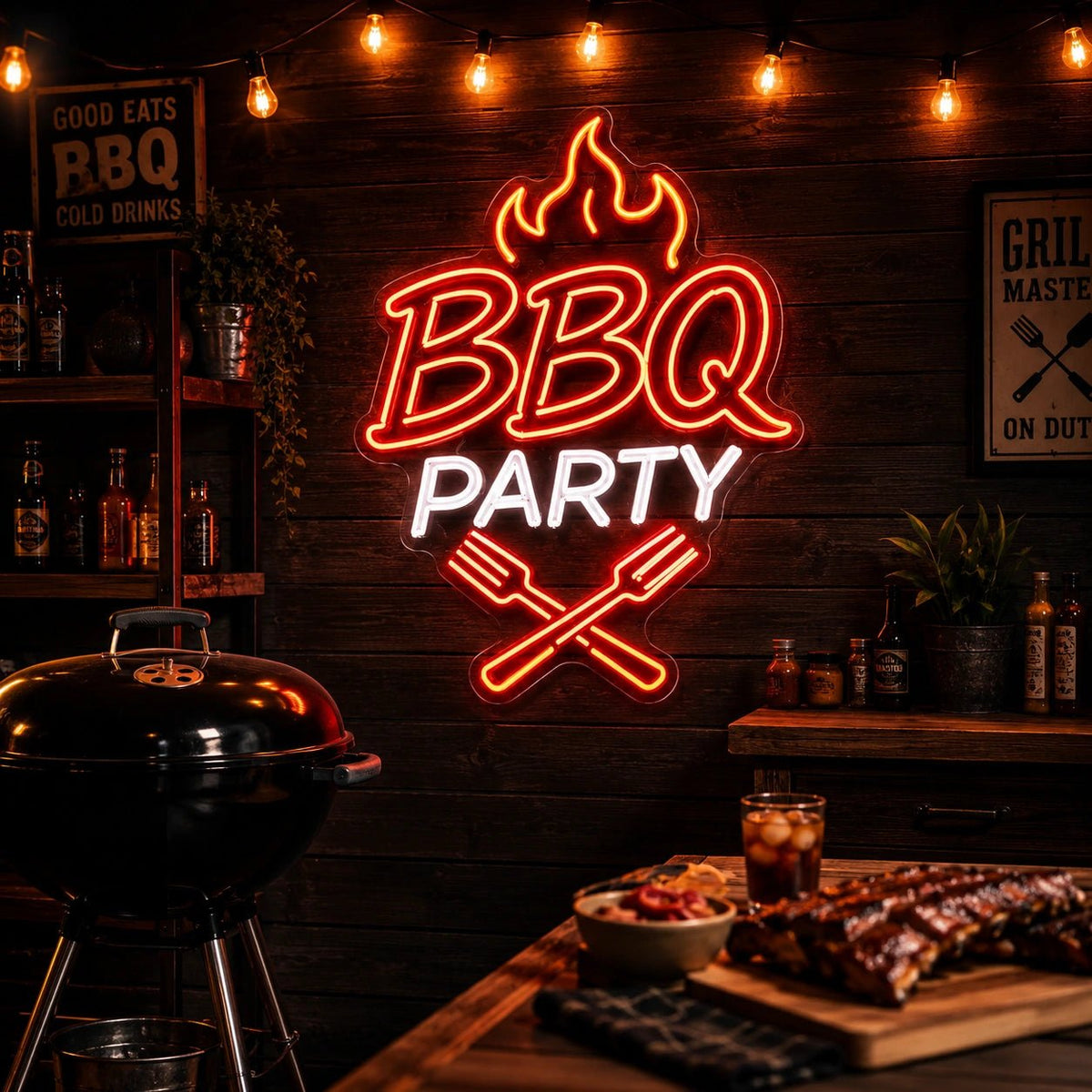 BBQ Party Fork And Spatula LED Neon Sign - Shineneon