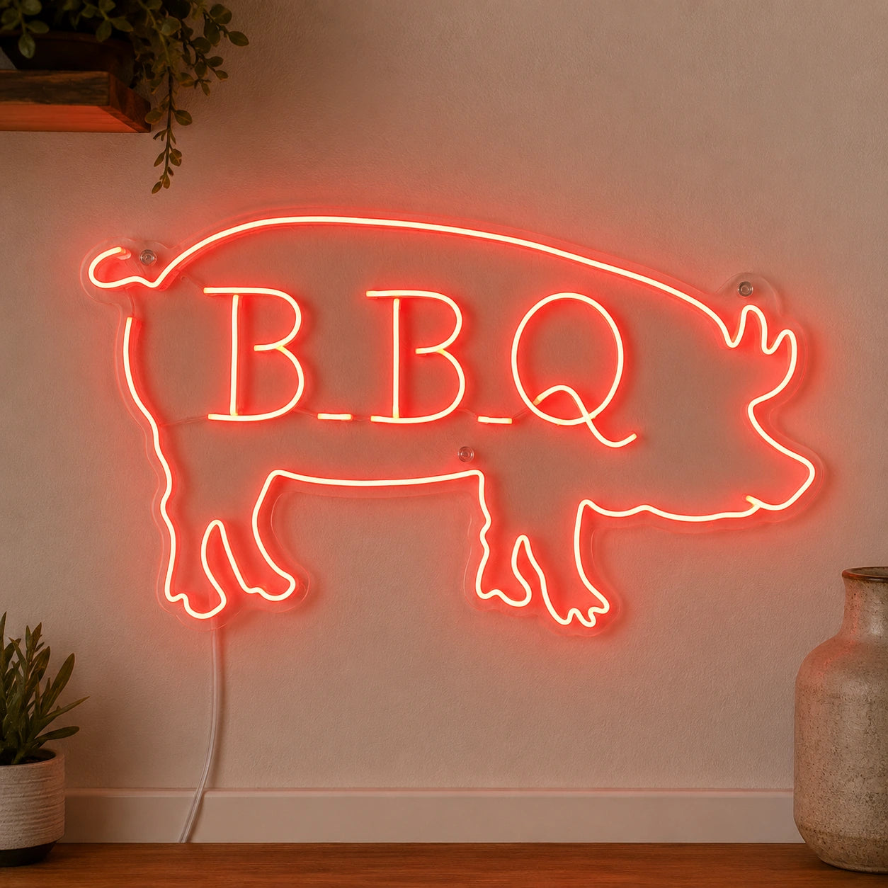 BBQ Pig Silhouette Neon Sign LED Neon Sign high-converting product image