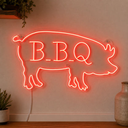 BBQ Pig Silhouette Neon Sign LED Neon Sign high-converting product image
