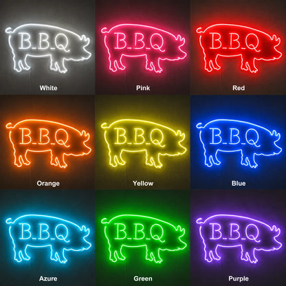 BBQ Pig Silhouette Neon Sign LED Neon Sign color grid