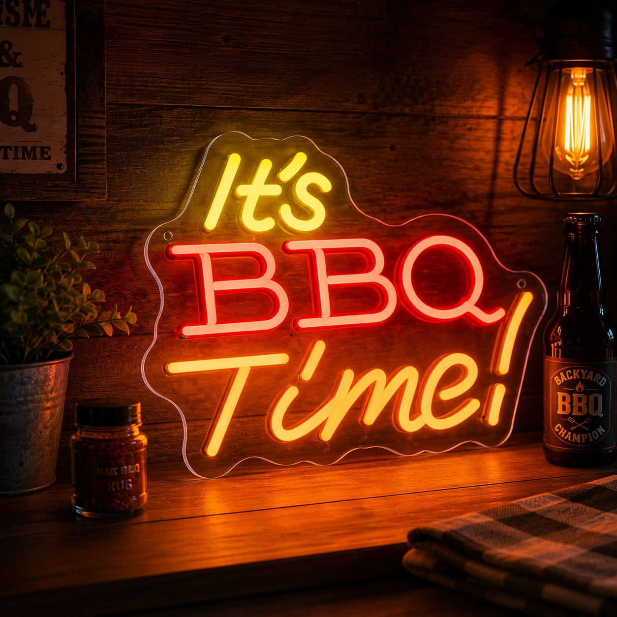 BBQ Time Neon Sign Wall Art LED Neon Sign high-converting product image