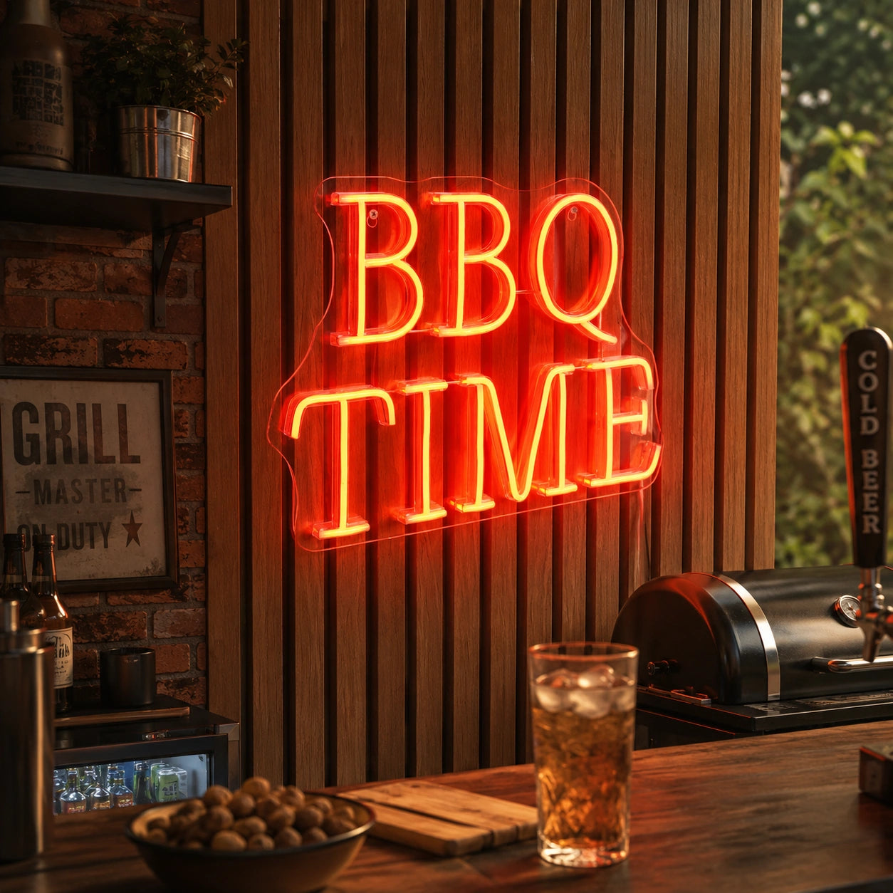 BBQ Time Wall Neon Sign LED Neon Sign real lifestyle scene