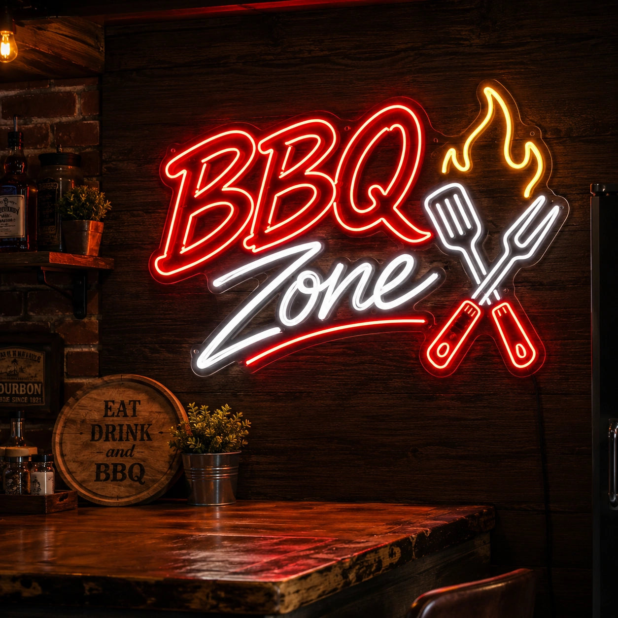 BBQ Zone Grill Neon Sign LED Neon Sign real lifestyle scene