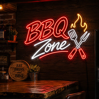 BBQ Zone Grill Neon Sign LED Neon Sign real lifestyle scene