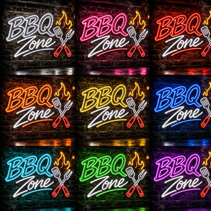 BBQ Zone Grill Neon Sign LED Neon Sign color grid