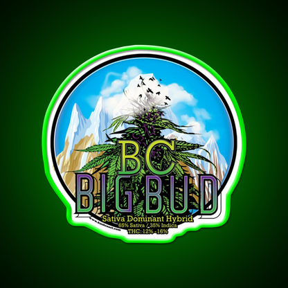 Bc Big Bud Strain Art Hemp Inspired Green Leaf Led Neon Sign Rgb Color - LED neon sign view 8