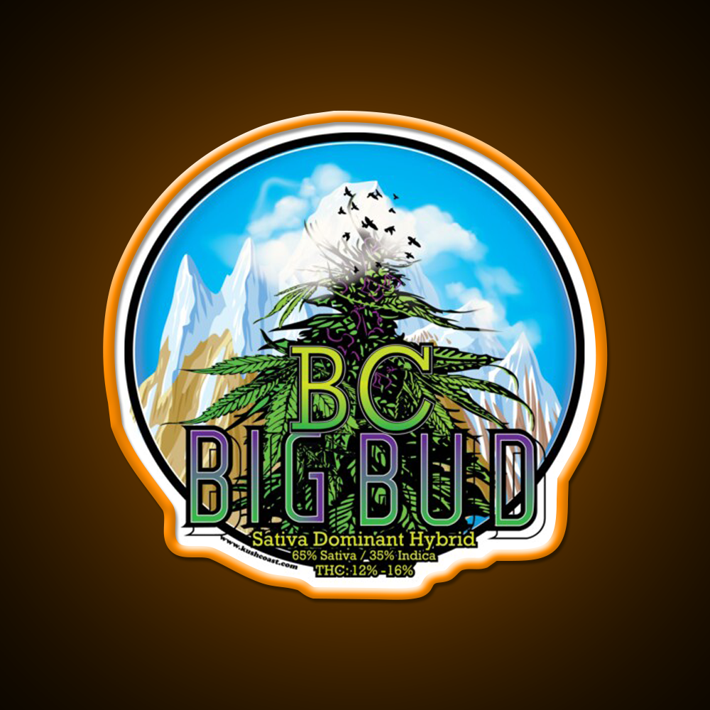 Bc Big Bud Strain Art Hemp Inspired Green Leaf Led Neon Sign Rgb Color - LED neon sign view 6