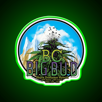 Bc Big Bud Strain Art Hemp Inspired Green Leaf Led Neon Sign Rgb Color - Shineneon