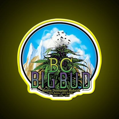 Bc Big Bud Strain Art Hemp Inspired Green Leaf Led Neon Sign Rgb Color - Shineneon
