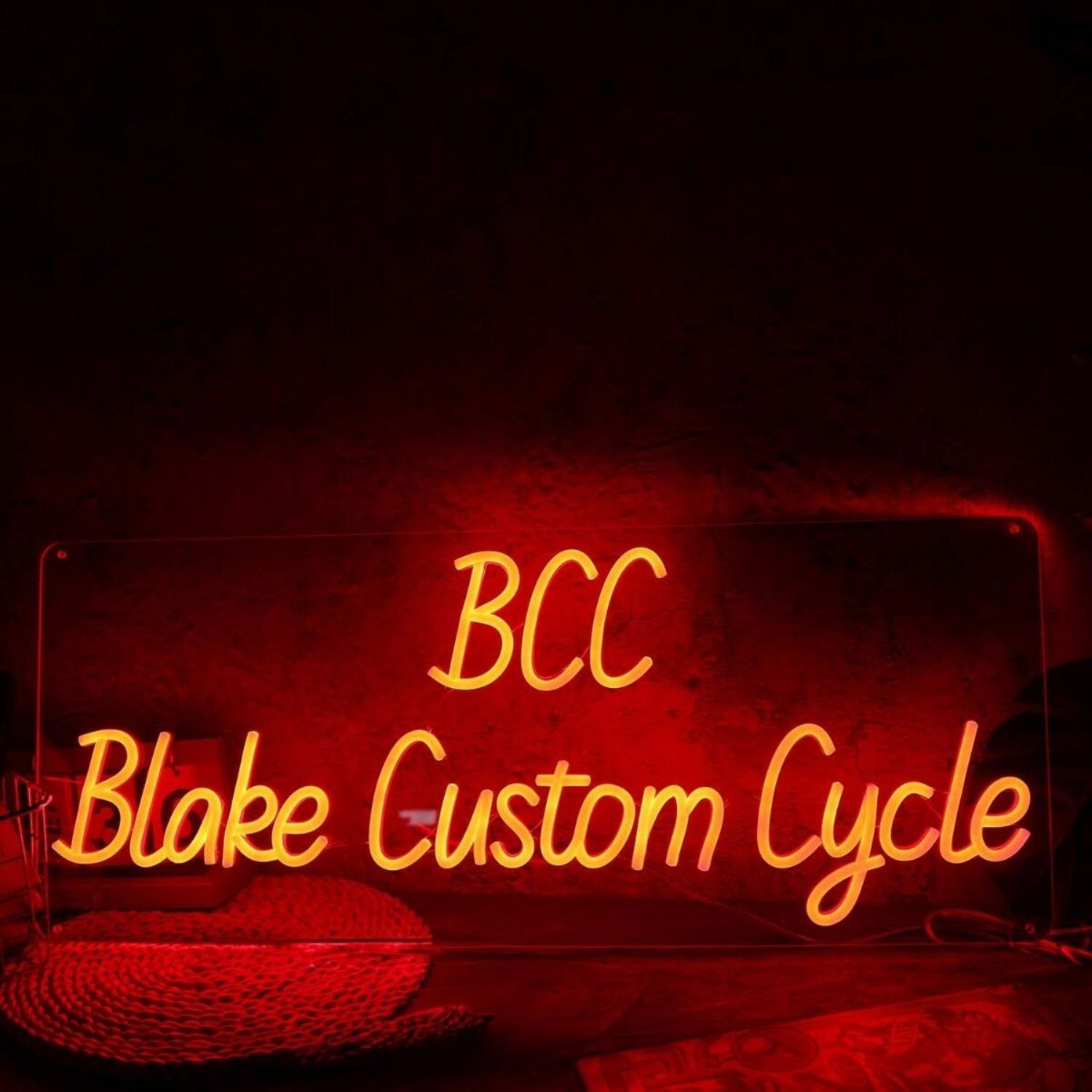 Bcc Blake Custom Cycle Orange Led Neon Sign - Shineneon