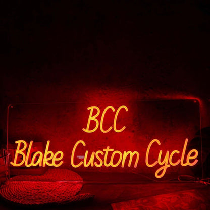 Bcc Blake Custom Cycle Orange Led Neon Sign - Shineneon