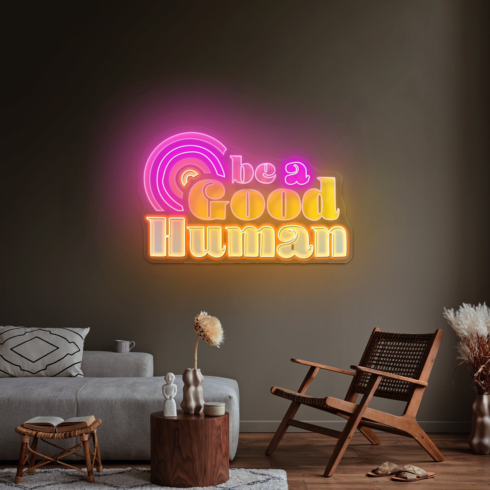 Be A Good Human Positivity Neon Signs For Neon Sign For Wall Art - Shineneon
