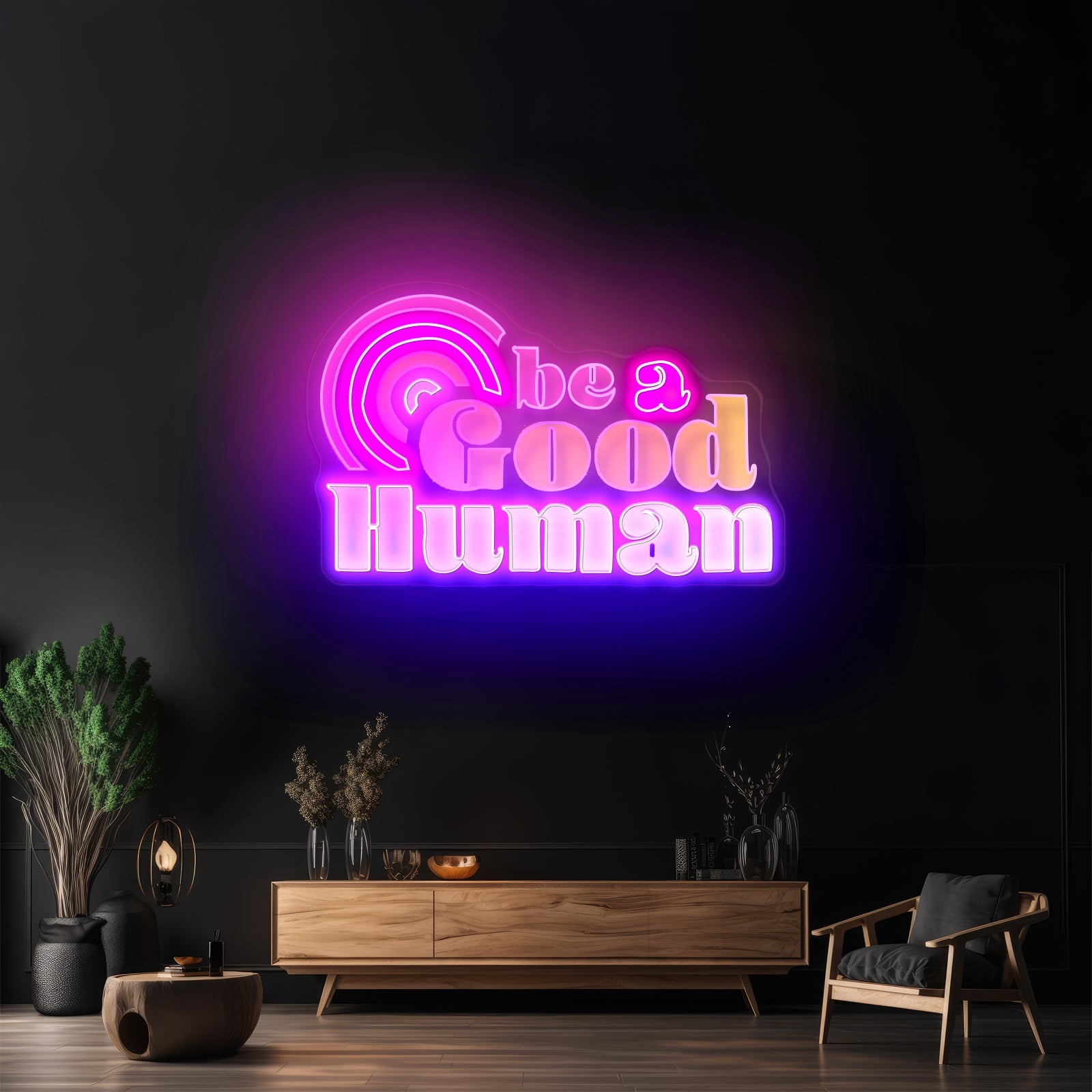 Be A Good Human Positivity Neon Signs For Neon Sign For Wall Art - Shineneon