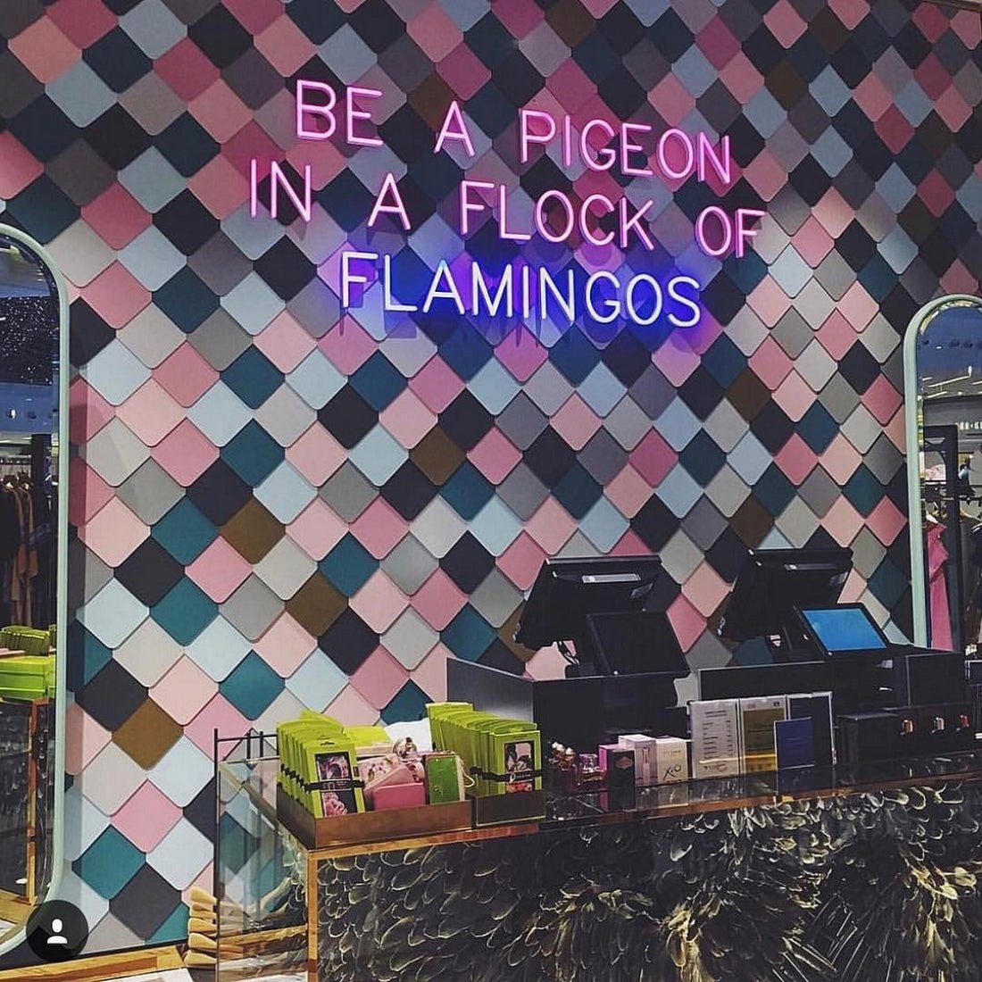 Be A Pigeon In A Flock Of Flamingos Led Sign Business Neon Sign - Shineneon
