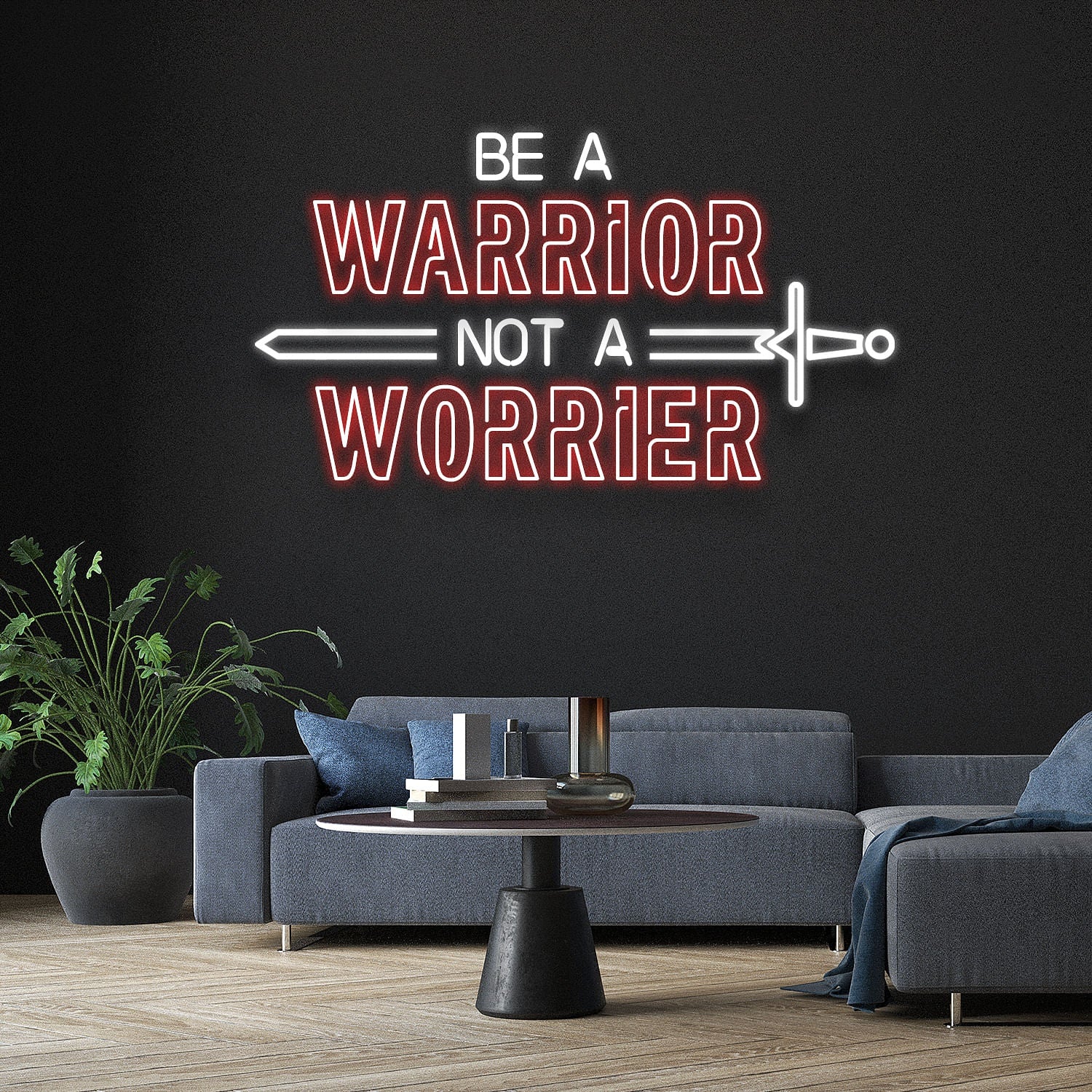 Be A Warrior Not A Worrier Led Neon Signs Wall Art | Shineneon