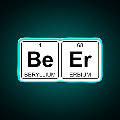 Be Er Beer Periodic Table Chemistry Beer Bar Decor Led Neon Sign Rgb Color - Size and dimension reference