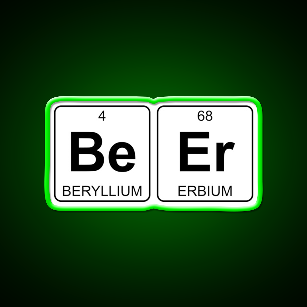 Be Er Beer Periodic Table Chemistry Beer Bar Decor Led Neon Sign Rgb Color - LED neon sign view 8
