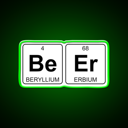 Be Er Beer Periodic Table Chemistry Beer Bar Decor Led Neon Sign Rgb Color - LED neon sign view 8