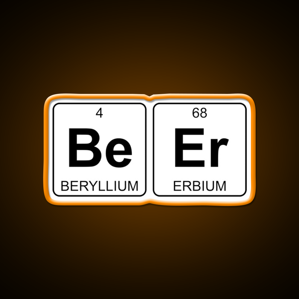 Be Er Beer Periodic Table Chemistry Beer Bar Decor Led Neon Sign Rgb Color - LED neon sign view 6