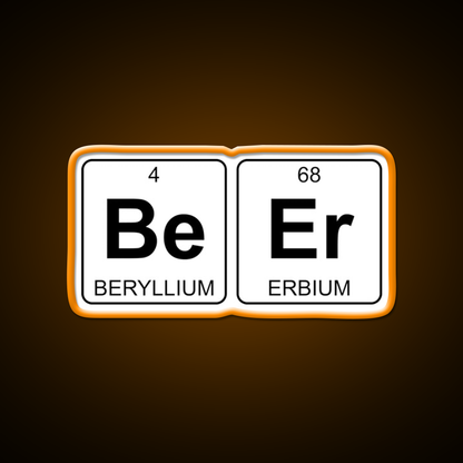 Be Er Beer Periodic Table Chemistry Beer Bar Decor Led Neon Sign Rgb Color - LED neon sign view 6
