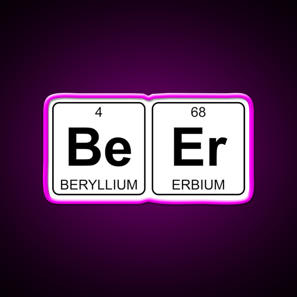 Be Er Beer Periodic Table Chemistry Beer Bar Decor Led Neon Sign Rgb Color - Neon sign mounted on wall in room