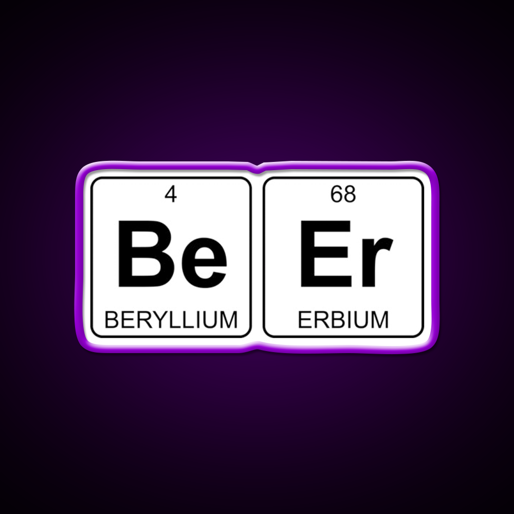 Be Er Beer Periodic Table Chemistry Beer Bar Decor Led Neon Sign Rgb Color - LED neon sign view 9